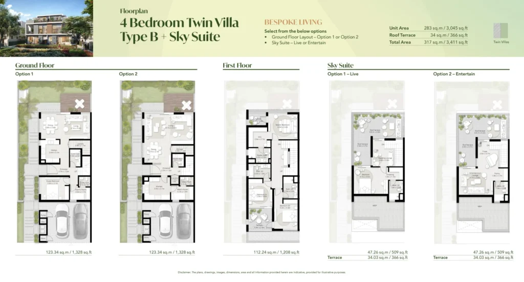 Tilal Al Ghaf | Aura 4 Bedroom Twin Villa Type B + Sky Suite Tilal Al Ghaf | Aura 4 Bedroom Twin Villa Type B + Sky Suite