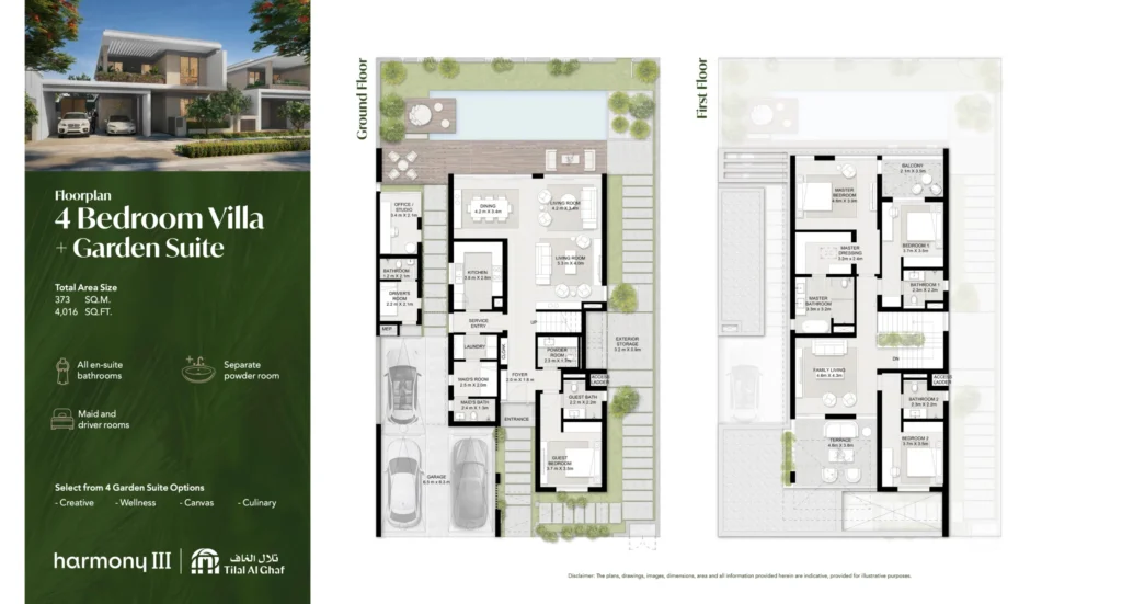Tilal Al Ghaf | Harmony 4 Bedroom Villa + Garden Suite