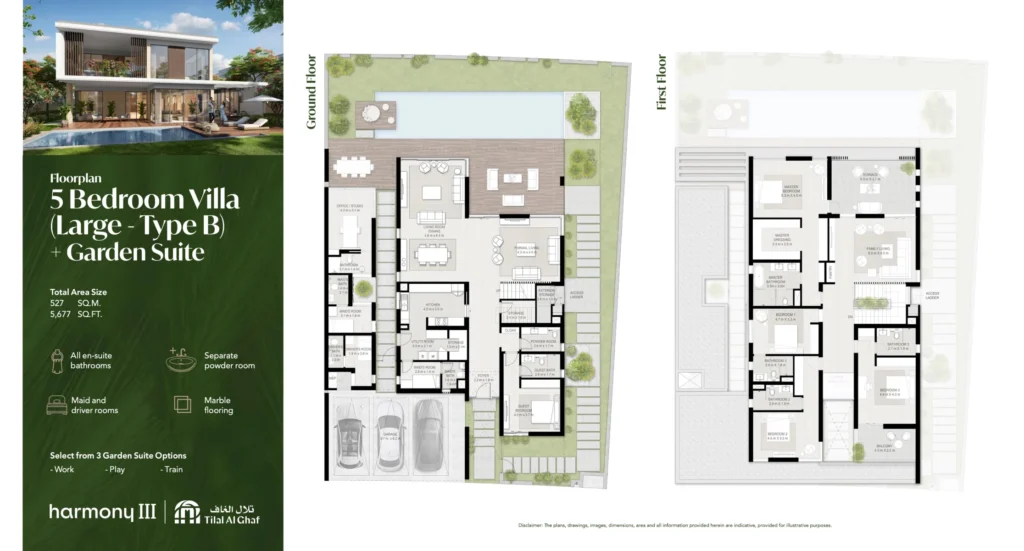 Tilal Al Ghaf | Harmony 5 Bedroom Villa Type B + Garden Suite