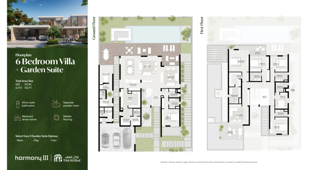 Tilal Al Ghaf | Harmony 6 Bedroom Villa + Garden Suite